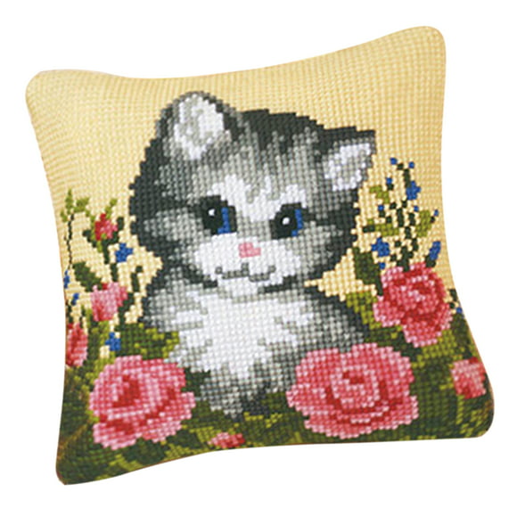 40\u044540 cm Embroidery kit DIY Needlepoint Pillow Kit Cross Stitch Cushion Kit Tits and Magnolia size 16x16